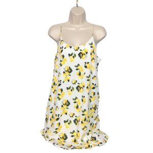 Carolina Belle Montreal Shift Dress Size 6 Lemon Print Spaghetti Straps